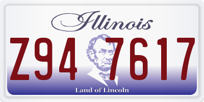 IL license plate Z947617