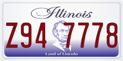 IL license plate Z947778