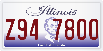 IL license plate Z947800