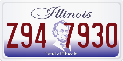 IL license plate Z947930