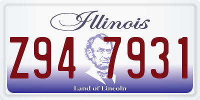 IL license plate Z947931
