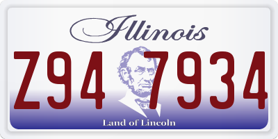 IL license plate Z947934