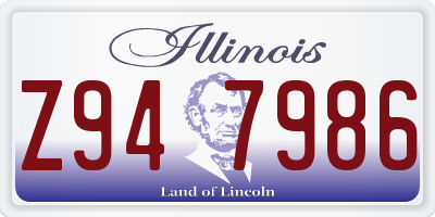 IL license plate Z947986