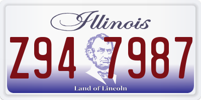 IL license plate Z947987