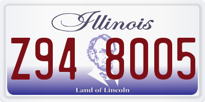 IL license plate Z948005