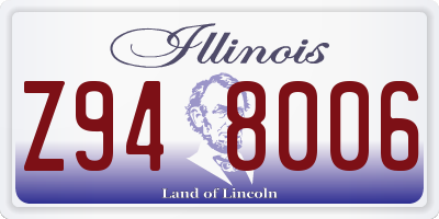 IL license plate Z948006