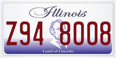 IL license plate Z948008