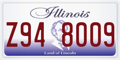 IL license plate Z948009