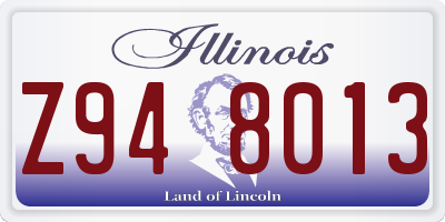 IL license plate Z948013