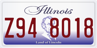 IL license plate Z948018