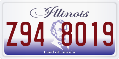 IL license plate Z948019