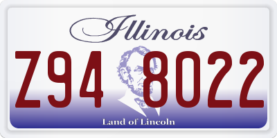 IL license plate Z948022