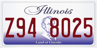 IL license plate Z948025