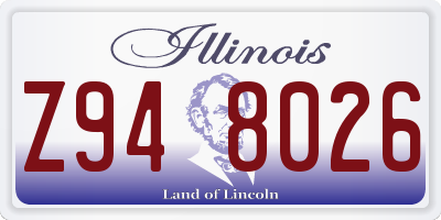 IL license plate Z948026
