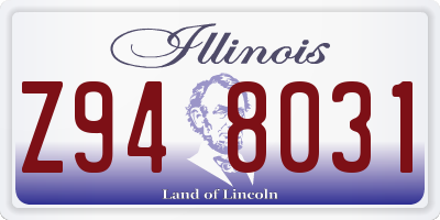 IL license plate Z948031