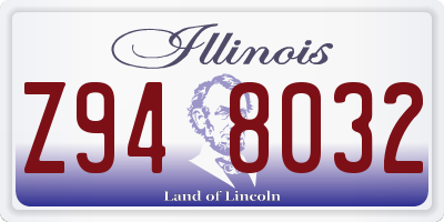 IL license plate Z948032
