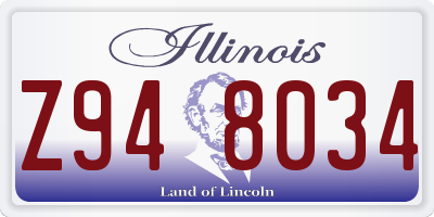 IL license plate Z948034
