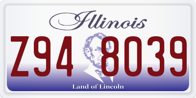IL license plate Z948039