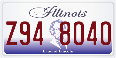 IL license plate Z948040