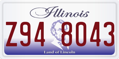 IL license plate Z948043