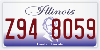 IL license plate Z948059