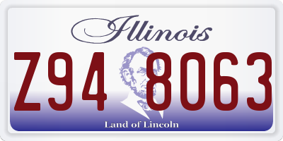 IL license plate Z948063