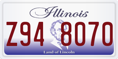 IL license plate Z948070