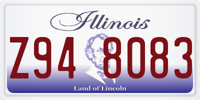 IL license plate Z948083