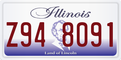 IL license plate Z948091