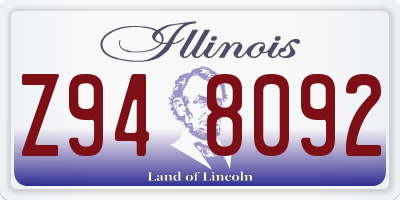 IL license plate Z948092