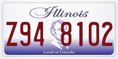 IL license plate Z948102