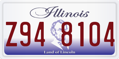 IL license plate Z948104