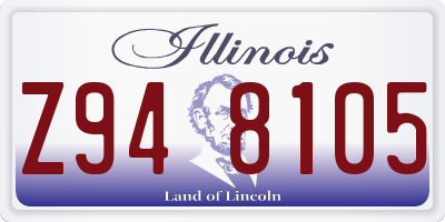 IL license plate Z948105