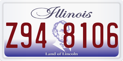 IL license plate Z948106