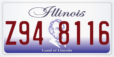 IL license plate Z948116