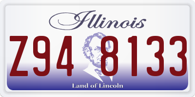 IL license plate Z948133