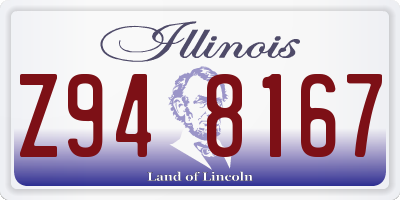 IL license plate Z948167