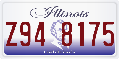 IL license plate Z948175