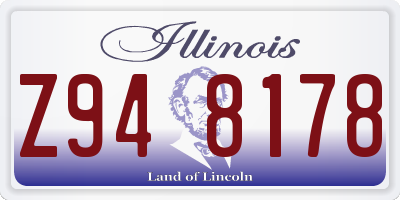 IL license plate Z948178