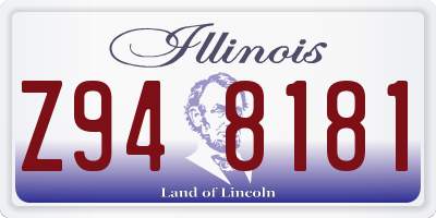 IL license plate Z948181