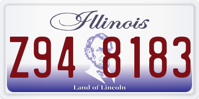 IL license plate Z948183