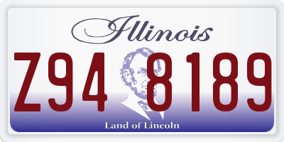 IL license plate Z948189
