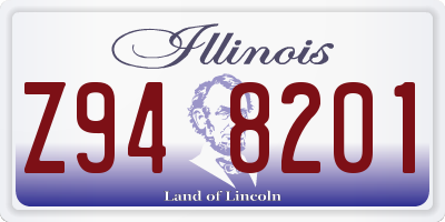 IL license plate Z948201
