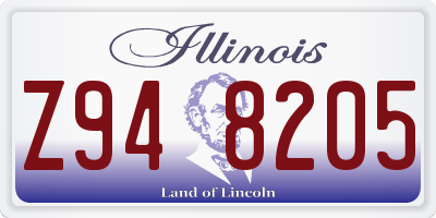 IL license plate Z948205