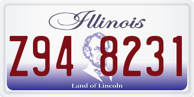 IL license plate Z948231