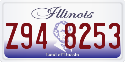 IL license plate Z948253