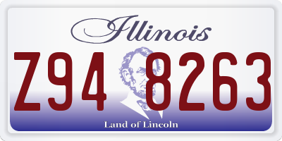 IL license plate Z948263