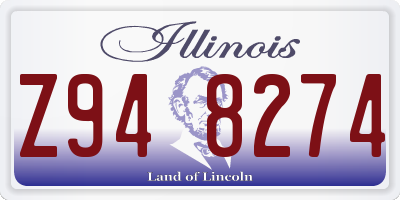 IL license plate Z948274