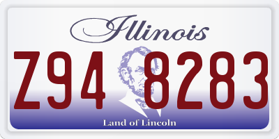 IL license plate Z948283