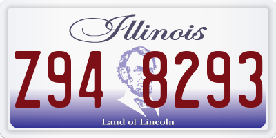 IL license plate Z948293